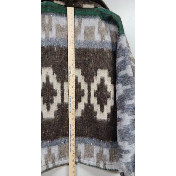 Molina Indian Drawin Southwestern Aztec Zip Up Fleece/Felted Jacket Vintage - Picture 11 of 12